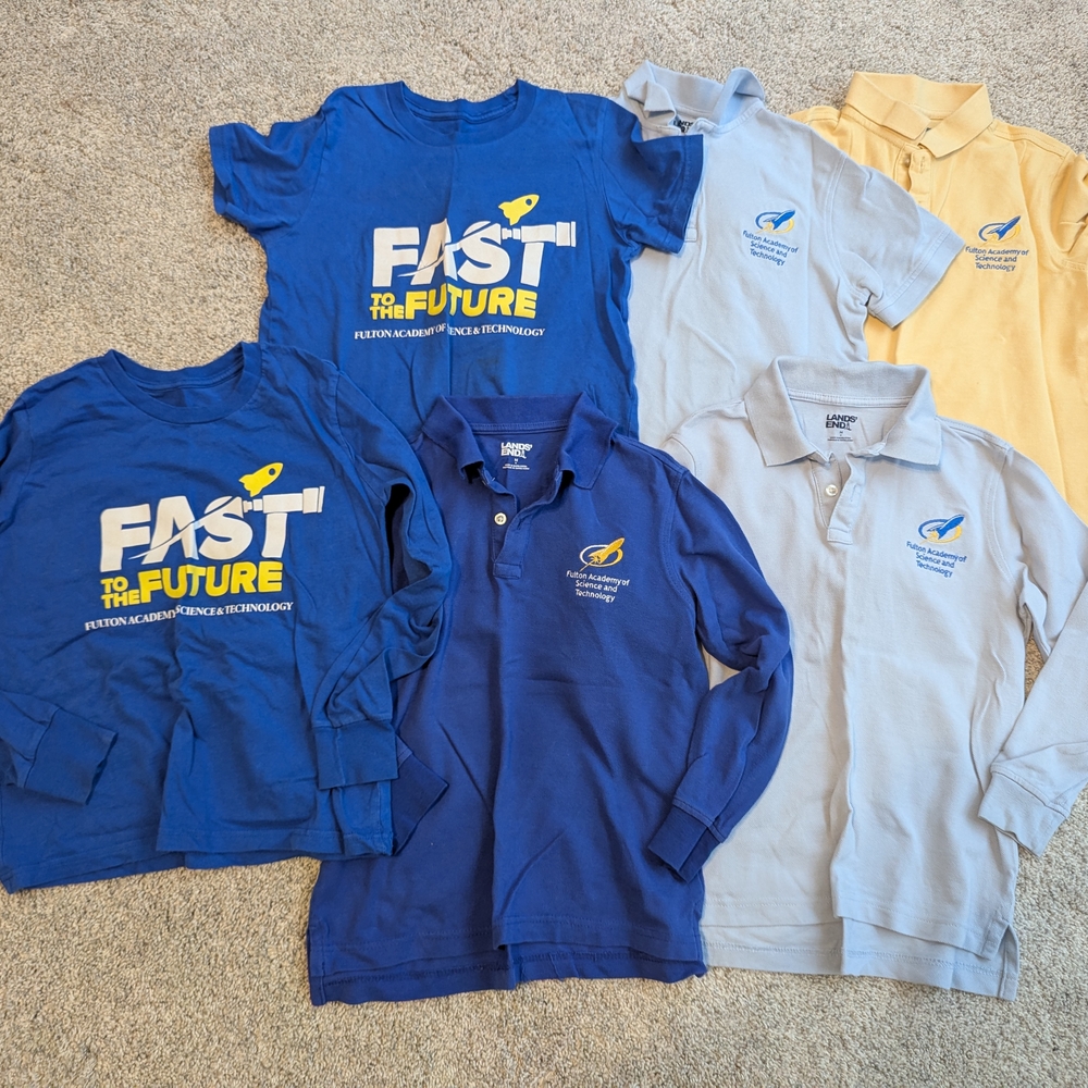 FAST Fulton Academy Of Science And Technology Uniform Polo And T-shirt Size M/8